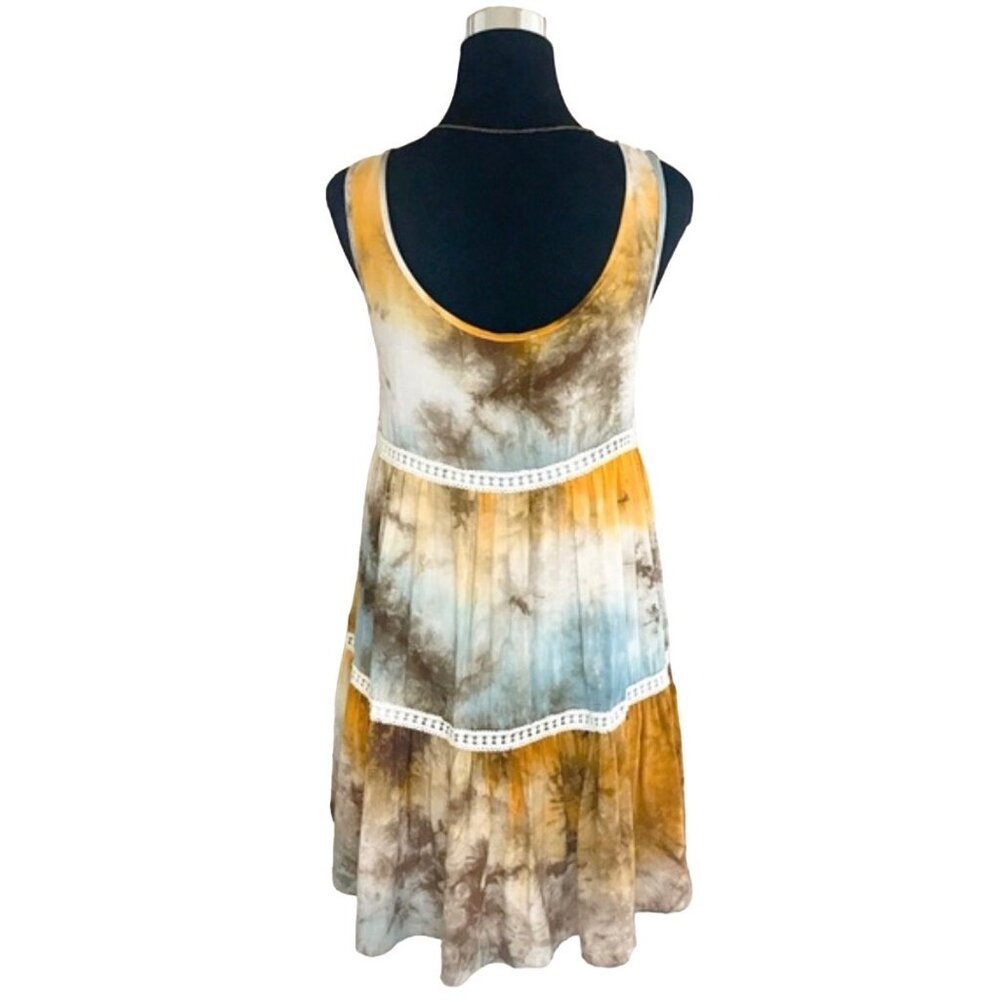 NWT Boho Tie-Dye Mini Slip Dress Tunic  • Coastal Grandmother Hippie Festival - Picture 10 of 14